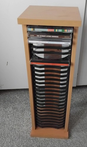 Wooden storage tower rack - cd,