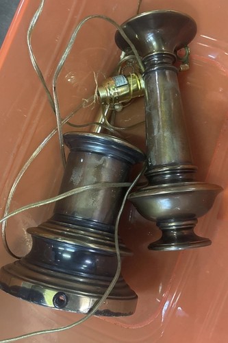 Scrap brass lamp parts - lamp, lot