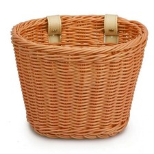 "Handwoven Rattan Bike Basket