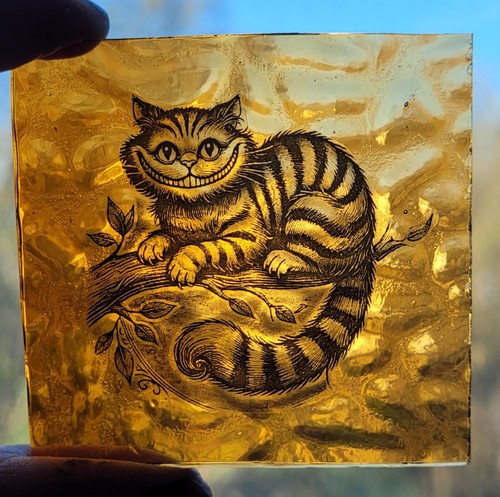 Stained glass cheshire cat - cheshire,