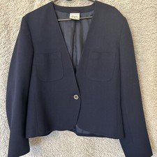 Alexon Vintage Navy Blue Jacket Gold Button Mother Of Bride Groom Formal Size 14