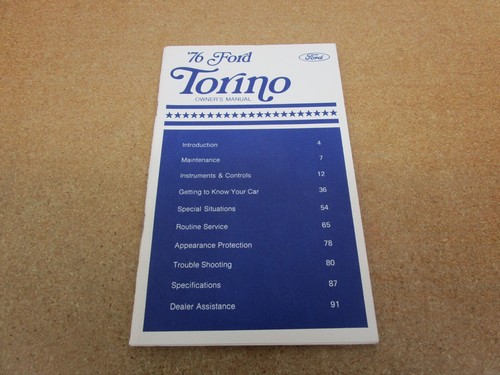 1976 ford torino owners manual - 1976,