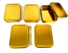 5 x Tobacco Tin Gold 2oz Metal