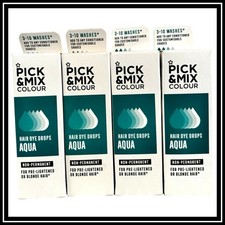 4x PICK & MIX COLOUR HAIR DYE DROPS AQUA NON-PERMANENT
