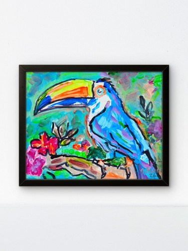 Original toucan painting - original, 10x8"