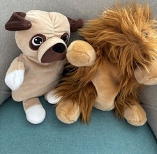 2 x Plush Dog Hand Puppets