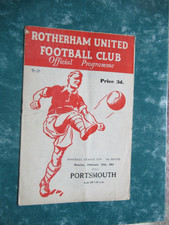 Rotherham United v Portsmouth 13th Feb 1961 League Cup