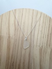 Sea Glass Necklace, 925 Silver