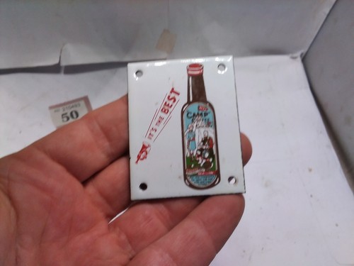 Tiny enamel sign - tiny, camp