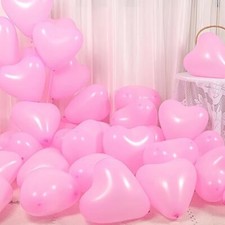 100 LOVE HEART SHAPE BALLOONS
