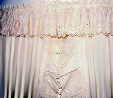 NEW LUXURY BEIGE EYELET Ruffle