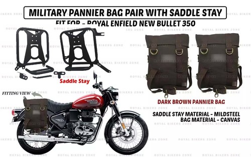 Dark brown military pannier - military,
