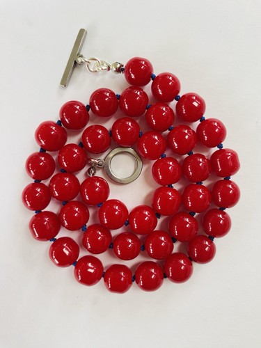 Red coral 10mm - , beaded