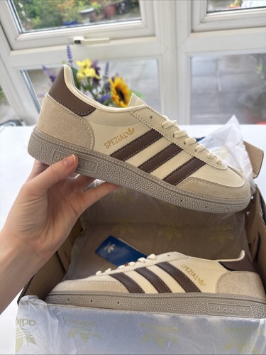 Adidas white and brown spezial - and,
