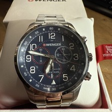 Wenger Attitude  Mens Swiss 44mm Date Tellemeter Quartz Watch 