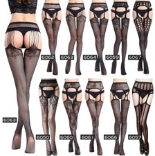 Full Style Fishnet Crotchless Suspender Stockings Tights Garter Belt Size: S-XXL