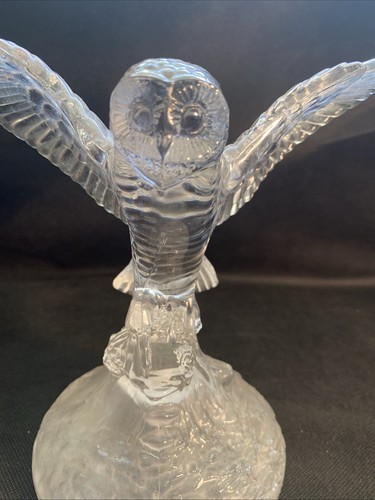 Vintage clear glass owl - clear,