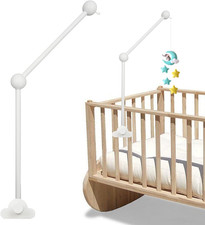 Swivelling Crib Mobile Stand, Wooden Rattle Stand Mobile Arm, Height Adjustable,