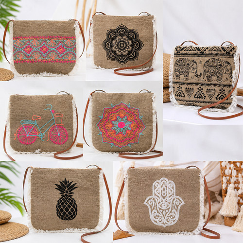 Handmade bali jute crossbody - bali,