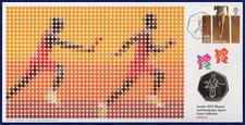 GB 2010 London 2012 Olympics 50p Coin Cover, Athletics, Track (Ref. t5772)