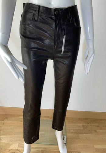 Brand black leather lace - black, cut