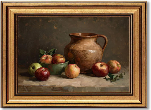 Gold framed canvas - framed, art