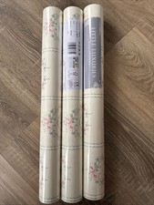 3 X Little Luxuries Wall Paper Rolls - Matilda Cream/Mint