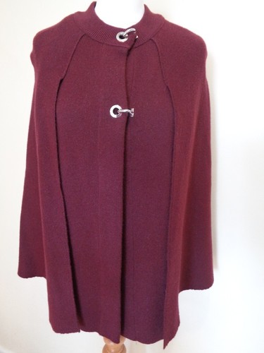 Zara burgundy knitted - burgundy, cape