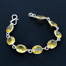 Citrine Gemstone Ethnic Handmade Bracelet Jewelry Gift 7-8"