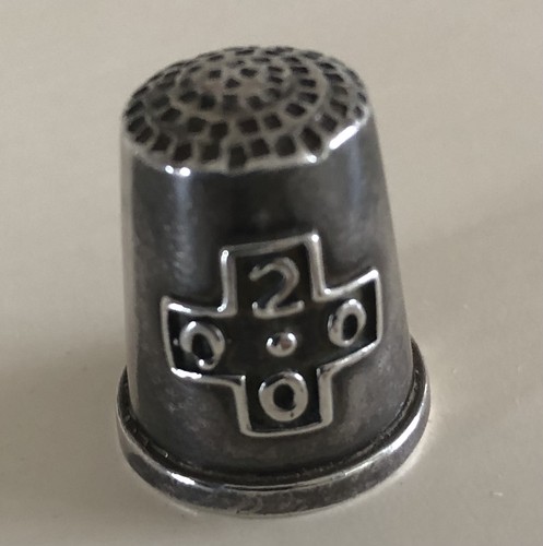 Silver commemorative thimble - silver,