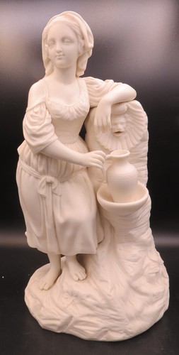 Parian ware statue woman - parian, 14"