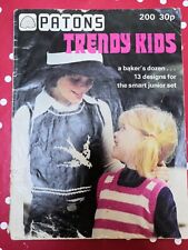 Vintage 1976 trendy kids 13 Knitting Pattern Booklet retro children knits 