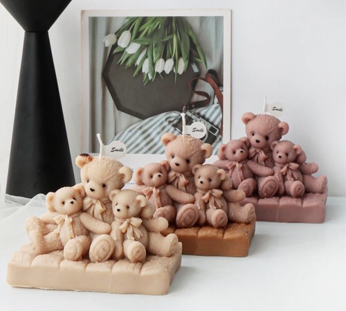 Bear family candle - family,