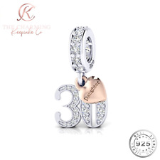 30th Birthday Daughter Charm Genuine 925 Sterling Silver & Rose Gold