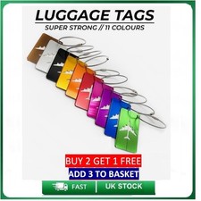 LUGGAGE TAGS Travel Suitcase ID Label Bag Holiday Plane Design Aluminium Metal