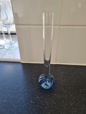 Small 21cm Blue & Clear Glass