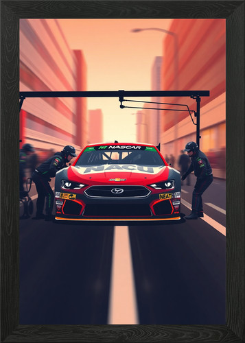 Nascar stock car pit - nascar, framed