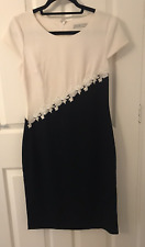 Shubette Black & Ivory Pencil Dress  Size 10 Party Occasion VGC