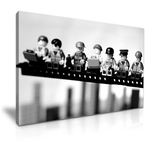 Lego lunch atop skyscraper - a,