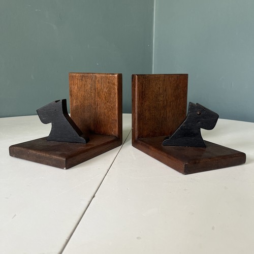 Vintage wooden bookends - vintage, book