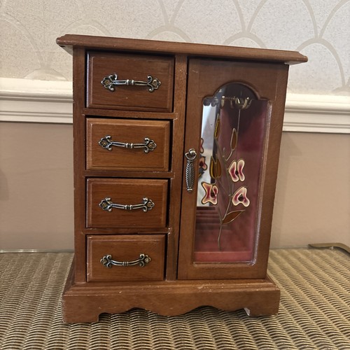 Vintage wooden jewellery box - vintage,