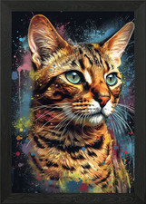 Bengal cat painting Framed