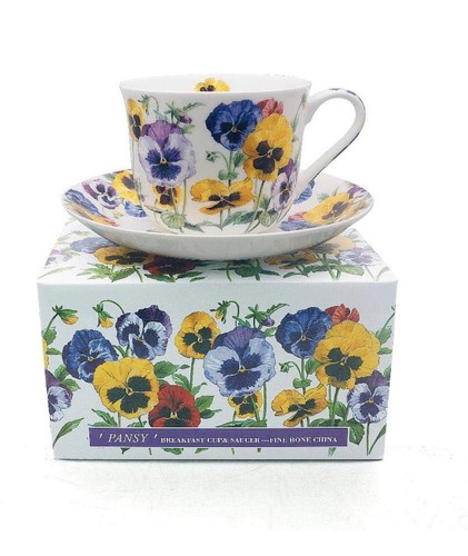 Heritage fine bone china pansy - bone,