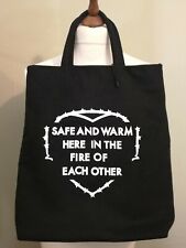 Each x Other Safe And Warm Here In The Fire Of Each Other Wool Tote Bag Black 