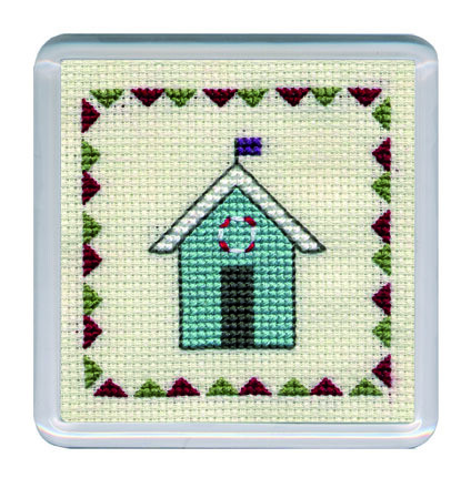 Beach huts coaster - beach,