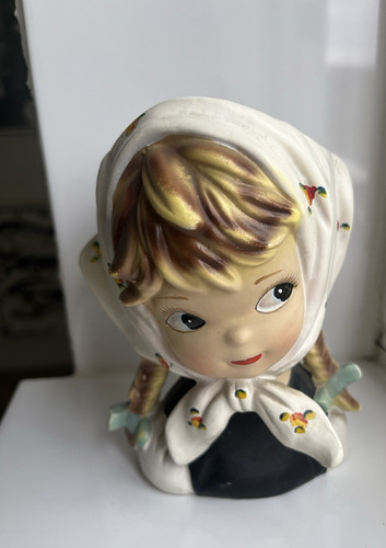Vintage lady head vase dutch - vase..,