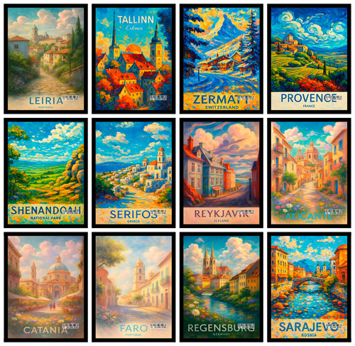 Historic cities travel - historic, poster