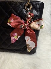 Scarf Bow Charm Bag Purse Pink