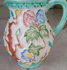 Vintage H J Wood Hand Painted Indian Tree Jug Vase