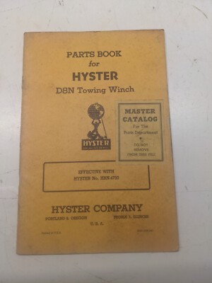 Hyster parts book - hyster, list